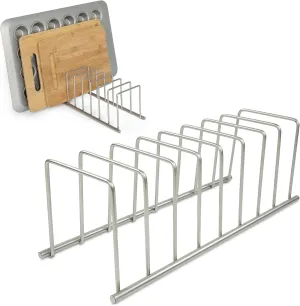 Spectrum Dish Drying Rack for Kitchen Counter, Euro Kitchen Organizer (Satin Nickel) - Space-Saving Dish Rack Holder - Dish Drainer for Pots & Pans, Plates, Cutting Boards, Serving Trays & Lids