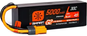 Spektrum 14.8V 5000mAh 4S 30C Smart G2 Hardcase LiPo Battery: IC5, SPMX54S30H5