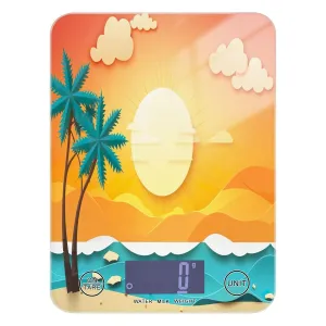 Sunglasses Palm Tree Food Scale 11 lb Digital Kitchen Scale Weight Grams and Ounces for Meal Prep Baking Cooking Scales LCD Display Tare Function 4 Units with 0.1oz/1g Precision Easy Clean