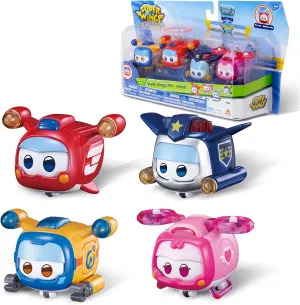 Super Wings Toys, 4 PCS Super Pet Sets, Glow and Face-Changing Transformable Toys Jett Donnie Paul Dizzy Pet, Stacking Toys for Toddlers Kids 3 4 5 6 7 Year Old
