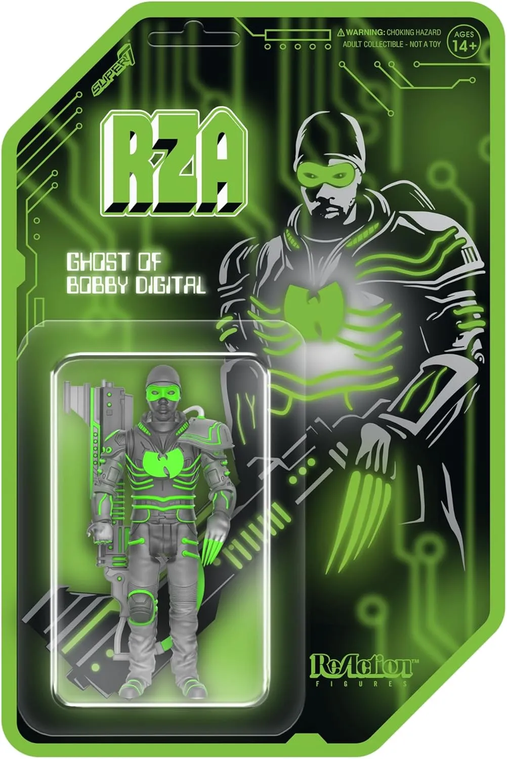 Super7 RZA Reaction Figures Wave 04 - Bobby Digital (Clear) Action Figure