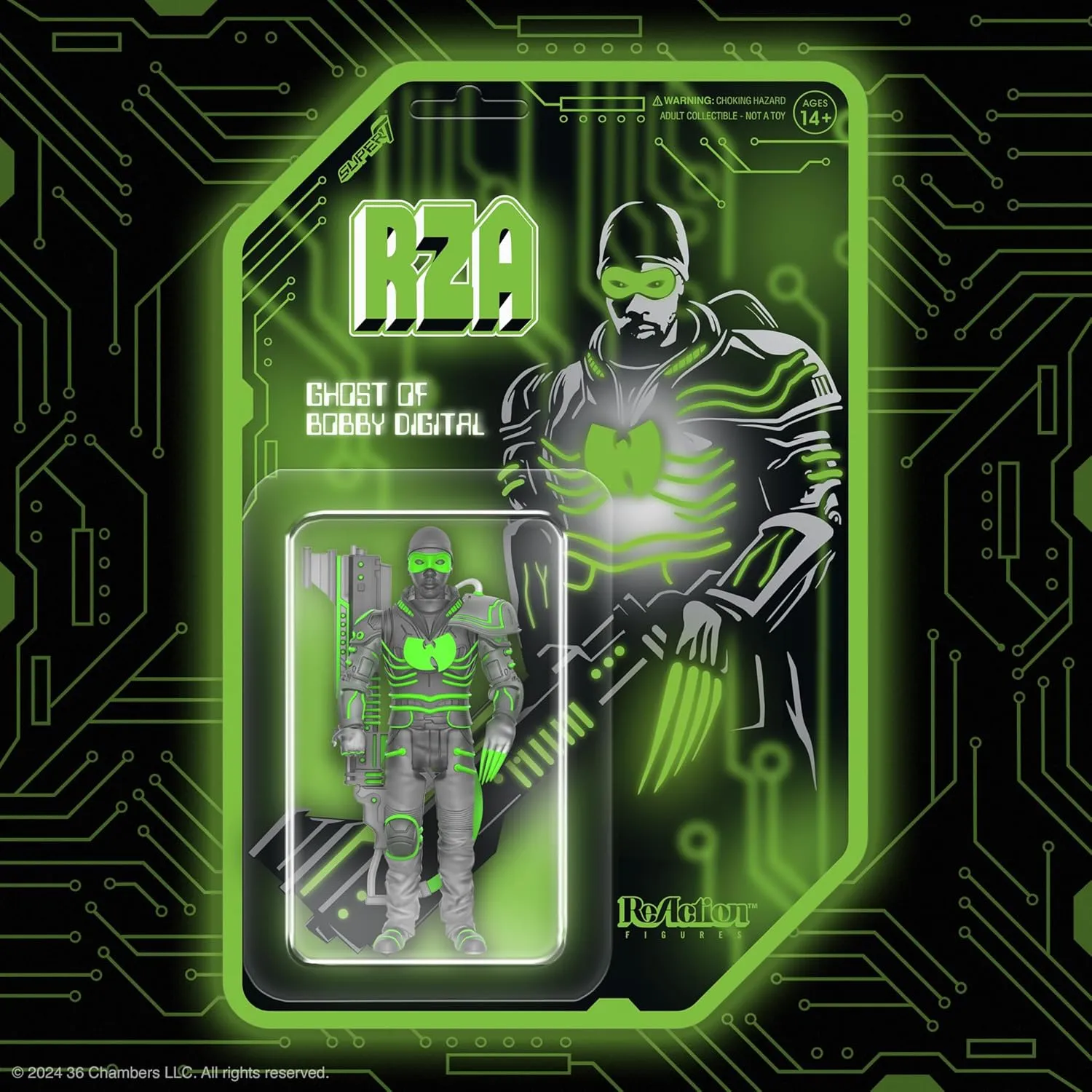 Super7 RZA Reaction Figures Wave 04 - Bobby Digital (Clear) Action Figure