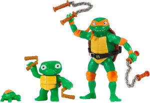 Teenage Mutant Ninja Turtles: Mutant Mayhem 4.5” Michelangelo Making of A Ninja Basic Action Figure by Playmates Toys