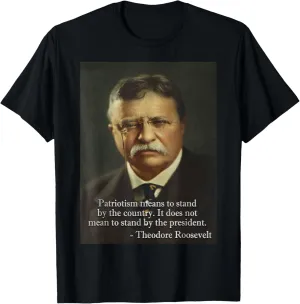 Theodore 'Teddy' Roosevelt Meme Anti Trump Unisex Black Short Sleeve Classic Fit Crew Neck T-Shirt