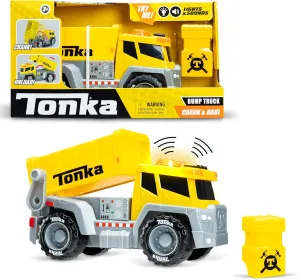 Tonka, Crank and Haul Dump Truck- Made with Sturdy Plastic, Lights and Sounds Powered Toy Construction Truck, Ages 3  Boys and Girls, Kids, Toddlers, Christmas Birthday Gifts