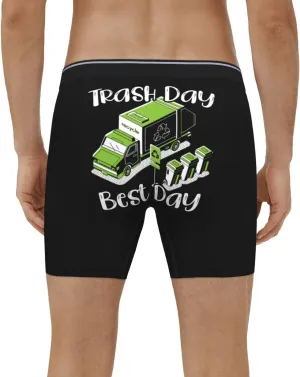 Trash Day Best Day Waste Management Garbage Truck Gift Black Men's Boxer Briefs Man Boxer Breathable Underwear for Men