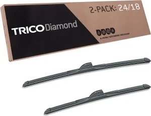 TRICO Diamond 24"   18" Premium Automotive Replacement Windshield Wiper Blades (Set of 2), Passenger and Driver Side All-Weather Beam Wiper Blades for Select Vehicle Models