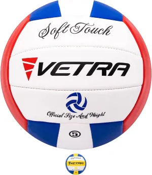 VETRA Premium, Soft Touch Volleyball, Official Size 5, Super Soft Volleyball Training Equipment for Professional & Recreational Use Practice, Sports & Outdoor, Kids, Teen Girls & Boys, Women & Men