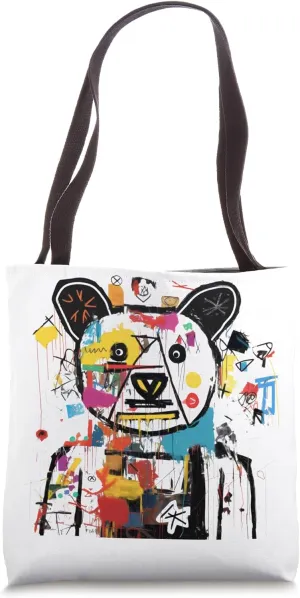 Vibrant Bear Graffiti Urban Street Style Tote Bag