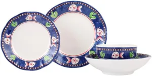 Vietri Melamine Campagna Pesce 4-Pc Unbreakable Dinnerware Set with Pasta Bowl & Dinner Plate