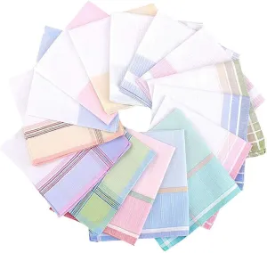 Women Mens Colorful Light Color Handkerchief Cotton Hanky