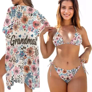 Women Swimsuit Set Kimono 3 Piece Swimsuit Cover Ups Plus Size String Bikini Pool Party Outfits