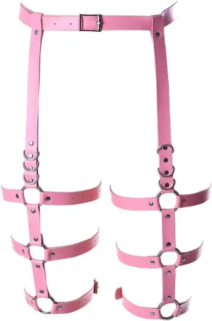 Women's leather body harness garter Lingerie cage Leg strap Waist belt Punk gothic Photography Rock Dance
