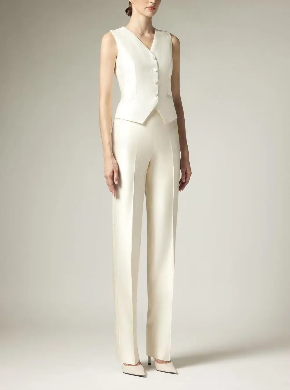 Women's Shiny Satin Suit 3 Piece Slim Fit Set Formal Jacket Pants Vest Sets for Women Suits Dinner