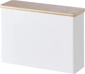 Wood-Accent Size 02 Coffee Filter Case - Kitchen Storage Holder Container,White