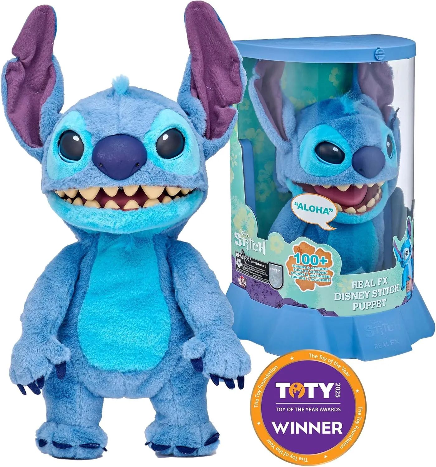 WOW! Stuff Disney Stitch Puppetronic by RealFX | with a Limited 1st Edition Certificate | Looks, Feels & Sounds Real! | Disney's Lilo & Stitch | Over 100 Action & Sounds | 18" High | Ages 6 