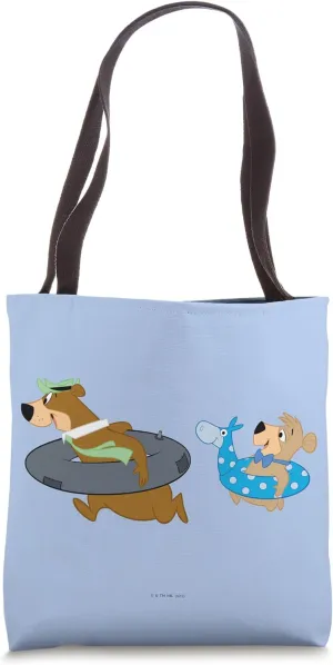 Yogi Bear Yogi and Boo Boo Going Swimming Tote Bag
